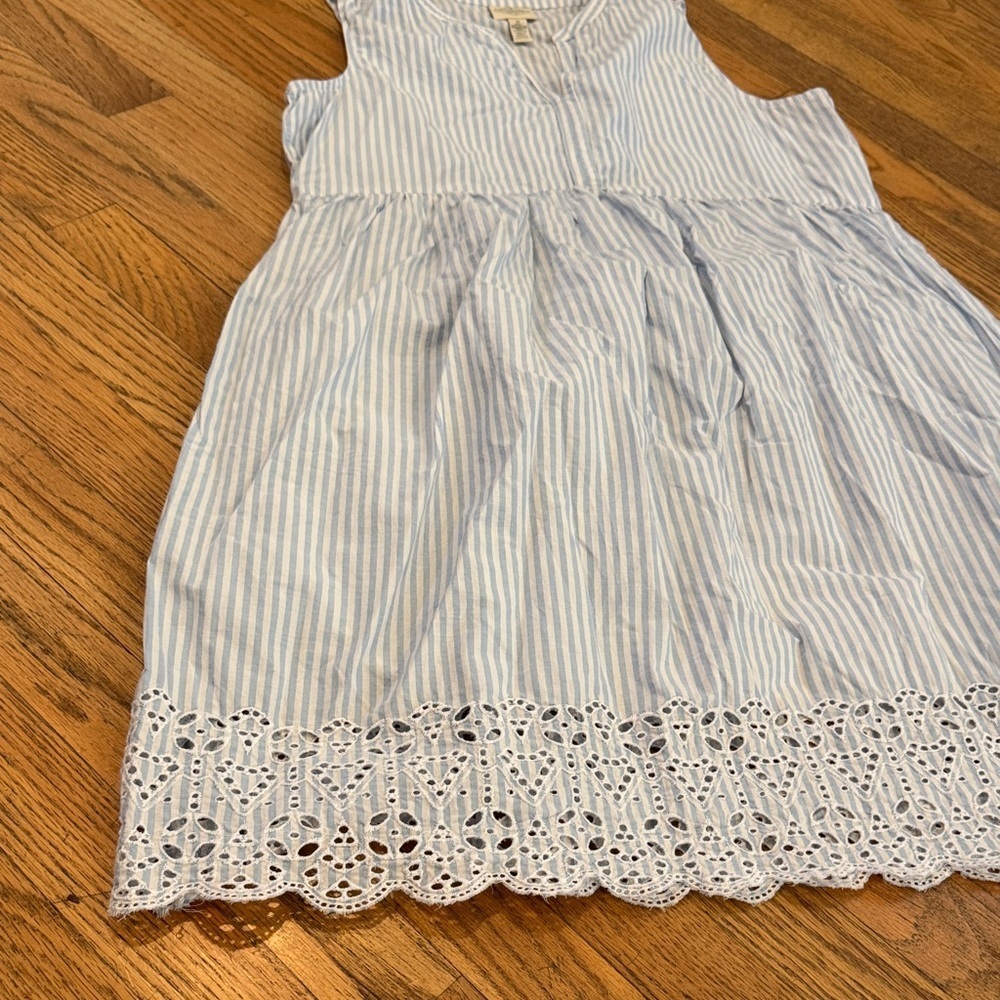 St. John's Bay Women’s Blue & White Striped Midi Cotton Spring Dress Size: Med - Picture 5 of 9